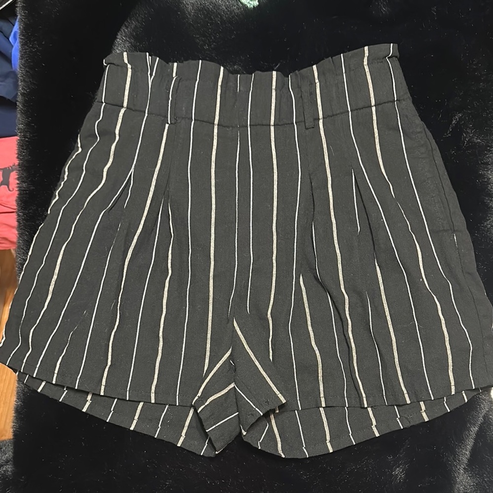 Striped Black and White Women's Shorts